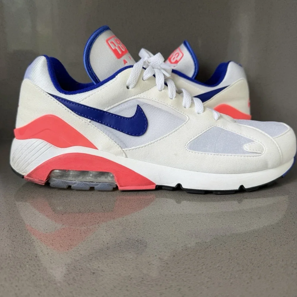 Nike Air Max 180 Ultramarine White Solar Red Men's Size 11 Sneakers 615287-100